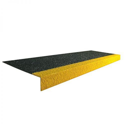 Profile antypoślizgowe na schody COBAGRiP, szerokie, czarne/żółte