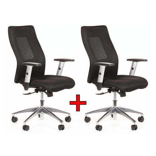 Krzesło biurowe Manutan Expert Penelope Alu 1+1, czarny