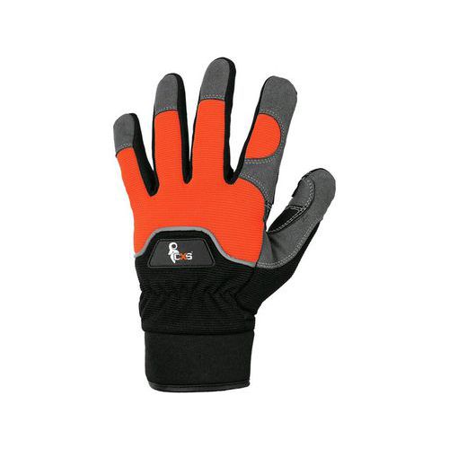 Rękawice skórzane CXS Puno ze skóry syntetycznej, czarne/pomarańczowe - Rękawice skórzane CXS Puno ze skóry syntetycznej, z elementem odblaskowym, cza