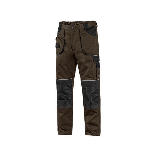 Męskie spodnie monterskie CXS z elementami odblaskowymi, brązowe/czarne - Męskie spodnie monterskie CXS z elementami odblaskowymi, brązowe/czarne, roz