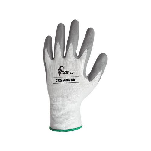 Rękawice poliestrowe CXS częściowo powlekane nitrylem, szare/białe - Rękawice poliestrowe CXS częściowo powlekane nitrylem, szare/białe, rozm. 8