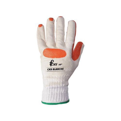 Rękawice CXS BLANCHE, powlekane w połowie, lateks, kolor biało-pomarańczowy - Rękawice CXS BLANCHE, powlekane w połowie, lateks, kolor biało-pomarańcz