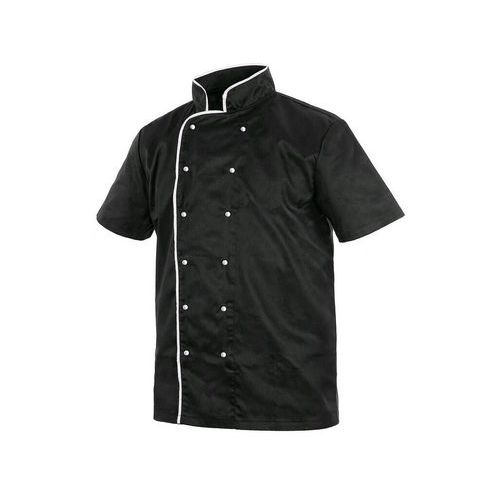 Bluza kucharska CHEF, męska, krótki rękaw, kolor czarno-biały - Bluza kucharska CHEF, męska, krótki rękaw, kolor czarno-biały, roz. 42