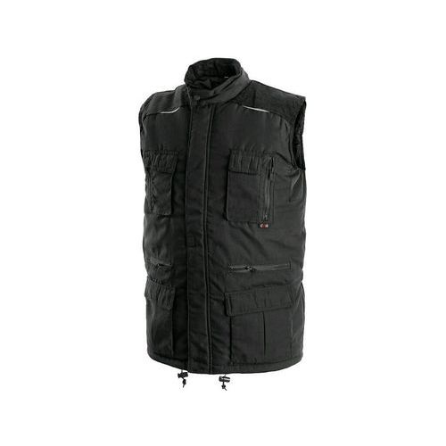 Męska kamizelka zimowa CXS Ohio, czarna - Kamizelka męska z 14 kieszeniami, czarna, rozm. XL