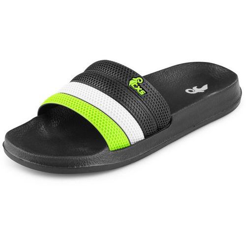Klapki GULF, kolor czarno-zielony - Klapki GULF, kolor czarno-zielony, roz. 38