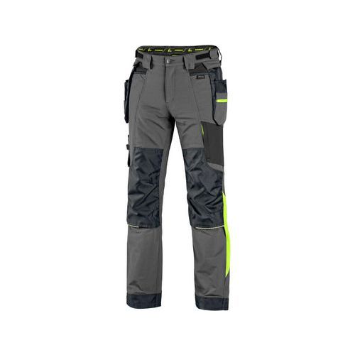 Spodnie CXS NAOS męskie, szaro-czarne, HV żółte dodatki - Spodnie CXS NAOS męskie, szaro-czarne, HV żółte dodatki, rozm. 50