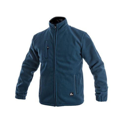 Męska bluza polarowa na zamek błyskawiczny, granatowa - Kurtka męska z polaru fleece z kieszenią na piersi, rozm. XXXL