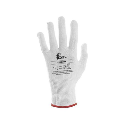 Rękawice CXS SAWA, tekstylne, kolor biały - Rękawice CXS SAWA, tekstylne, kolor biały, roz. 09