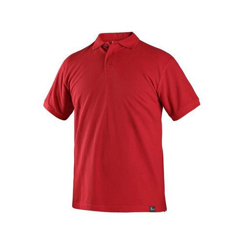 Męska koszulka polo z krótkim rękawem CXS, biała, czerwona - Męska koszulka polo z krótkim rękawem CXS, czerwona, rozm. XL