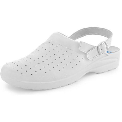 Skórzane sandały medyczne CXS Misa, białe, damskie - Damskie sandały skórzane MISA z pełnym czubkiem, białe, rozm. 39