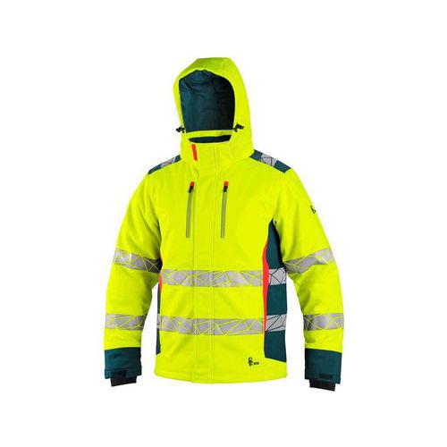 Kurtka CXS BEDFORD WINTER, odblaskowa, zimowa, męska, softshell, żółto-petrol - Kurtka CXS BEDFORD WINTER, ostrzegawcza, zimowa, męska, softshell, żół