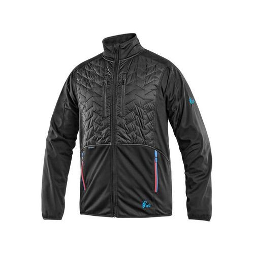 Kurtka CXS LEONIS męska, czarna z dodatkami HV w kolorze niebiesko-czerwonym - Kurtka CXS LEONIS męska, czarna z dodatkami HV w kolorze niebiesko-czer