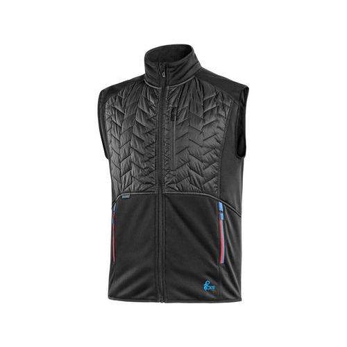 Kamizelka CXS LEONIS męska, czarna z dodatkami HV w kolorze niebiesko-czerwonym - Kamizelka CXS LEONIS męska, czarna z dodatkami HV w kolorze niebiesk