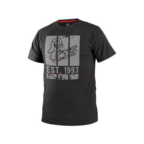 Koszulka CXS WILDER, krótki rękaw, nadruk z logo CXS, czarna - Koszulka CXS WILDER, krótki rękaw, nadruk z logo CXS, czarna, rozmiar L