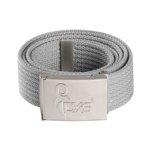 Pasek CXS KARUK, szary, 3,5 cm, materiał tekstylny, klamra z logo CXS - Pasek CXS KARUK, szary, 3,5 cm, materiałowy, klamra z logo CXS