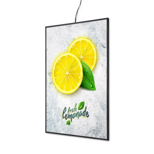 Podświetlana diodami LED, wysuwana rama plakatowa, smukła, jednostronna - Podświetlana diodami LED, składana rama plakatowa, smukła, jednostronna, A3