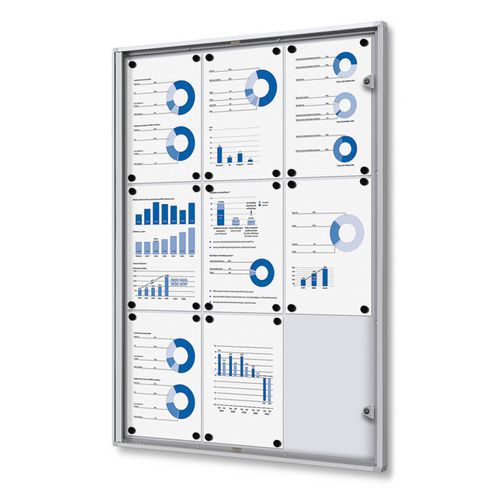 Witryna wewnętrzna Economy, tył metalowy - Gablota wewnętrzna Economy, tył metalowy, 9xA4