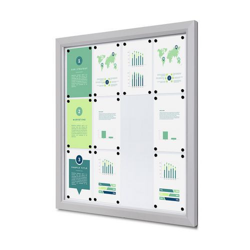 Zewnętrzna gablota zamykana na klucz Slim - Zamykana gablota zewnętrzna Slim 12xA4