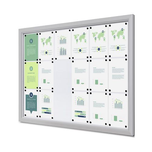 Zewnętrzna gablota zamykana na klucz Slim - Zamykana gablota zewnętrzna Slim 18xA4