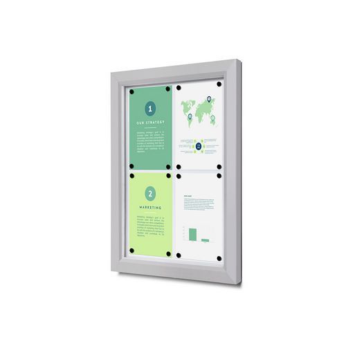 Zewnętrzna gablota zamykana na klucz Slim - Zamykana gablota zewnętrzna Slim 4xA4