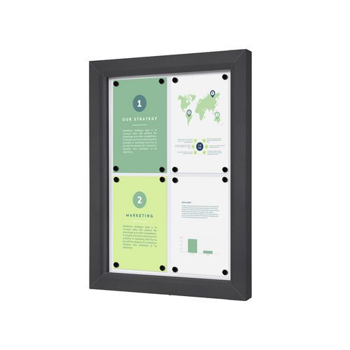 Zewnętrzna gablota zamykana na klucz Slim, antracytowa - Zewnętrzna gablota zamykana na klucz Slim, antracytowa, 4xA4