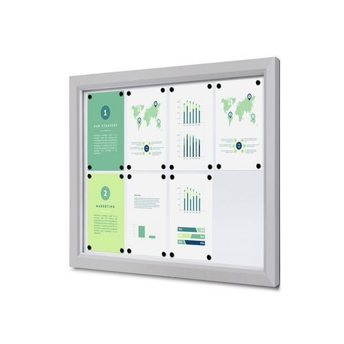 Zewnętrzna gablota zamykana na klucz Slim - Zamykana gablota zewnętrzna Slim 8xA4