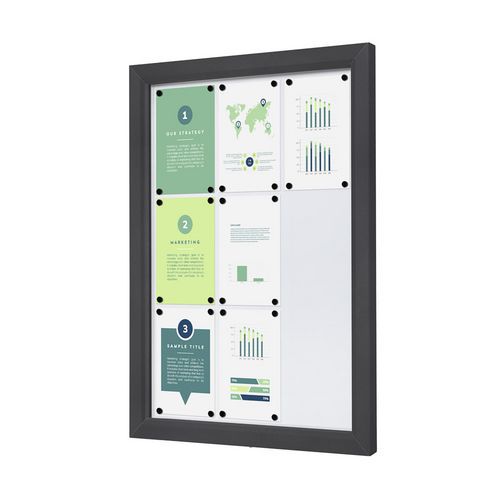 Zewnętrzna gablota zamykana na klucz Slim, antracytowa - Zewnętrzna gablota zamykana na klucz Slim, antracytowa, 9xA4