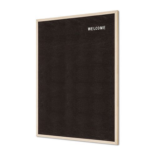 Czarna tablica na litery, brązowa rama, litery wsuwane - Czarna tablica na listy, brązowa rama, litery nasuwane, 60x80 cm