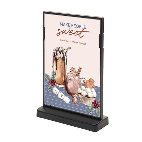 Stojak na menu SCRITTO® typu T, czarny - Stojak na menu SCRITTO® typu T, czarny, A6
