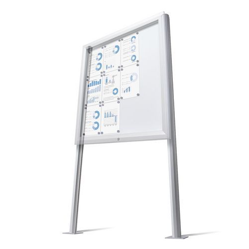 Nogi do gablot SCT i SCL, ze stopką do przykręcenia do podłoża - Nogi do gablot SCT i SCL, ze stopką do przykręcenia do podłoża, srebrne