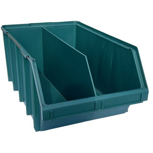 Pudełka plastikowe zielone - długość 70 cm - Pudełko plastikowe zielone - długość 70 cm, pojemność 90 l, z przegrodą