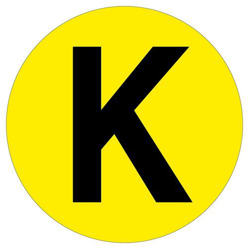 Okrągły samoprzylepny znacznik podłogowy, litery A - Z - Okrągły samoprzylepny znacznik podłogowy, litera K
