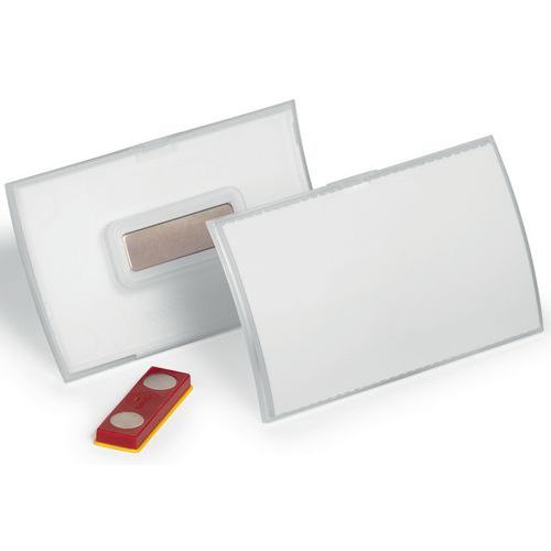 Odznaki CLICK FOLD z trwałym magnesem, przezroczyste - Odznaka CLICK FOLD z magnesem Trwała, przezroczysta, 54x90mm