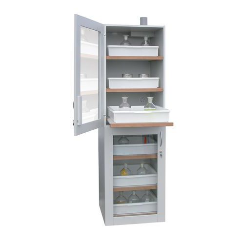 Szafki na kwasy i zasady StoreLAB SLS, 600 x 600 x 1935 mm, 2 przedziały, 6 półek - Szafki na kwasy i zasady StoreLAB SLS, 600 x 600 x 1935 mm, 2 prze
