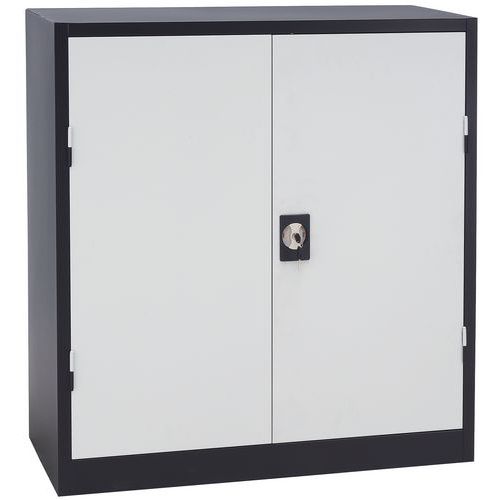 Metalowe niskie szafy aktowe Manutan Expert 2000, 106 x 100 x 45 cm - Metalowa niska szafa aktowa Manutan Expert 2000, 106 x 100 x 45 cm, czarna/szara