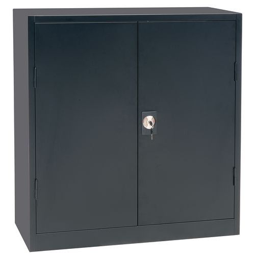 Metalowe niskie szafy aktowe Manutan Expert 2000, 106 x 100 x 45 cm - Metalowa niska szafa aktowa Manutan Expert 2000, 106 x 100 x 45 cm, czarna/czarn