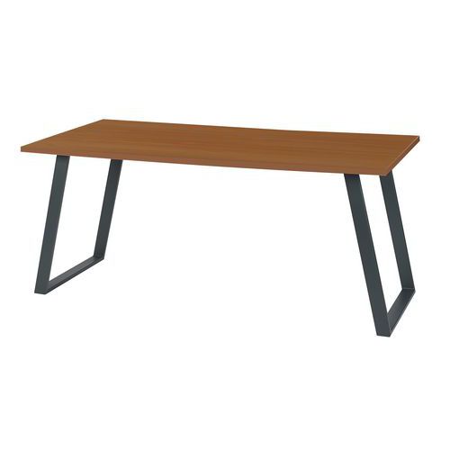 Stoły biurowe Viva Shape, wersja prosta, nogi antracyt, buk - Stół biurowy Viva Shape, 160 x 80 x 75 cm, wersja prosta, nogi antracyt, buk