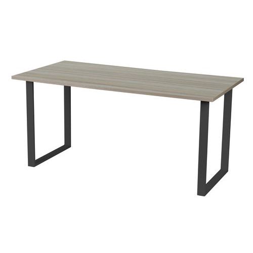 Stoły biurowe Viva Square, wersja prosta, nogi antracyt, dąb oyster - Stół biurowy Viva Square, 120 x 80 x 75 cm, wersja prosta, nogi antracyt, dąb oy
