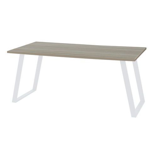 Stoły biurowe Viva Shape, wersja prosta, nogi białe, dąb oyster - Stół biurowy Viva Shape, 160 x 80 x 75 cm, wersja prosta, nogi białe, dąb oyster