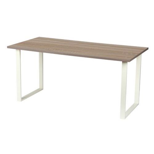 Stoły biurowe Viva Square, wersja prosta, nogi białe, dąb sonoma - Stół biurowy Viva Square, 120 x 80 x 75 cm, wersja prosta, nogi białe, dąb sonoma