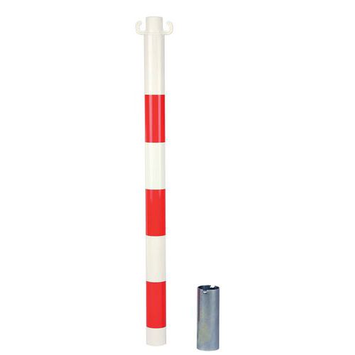 Słupki ogrodzeniowe metalowe o wysokości 80 cm - Metalowy słupek ogrodzeniowy wys. 80 cm w kolorze czerwono-białym