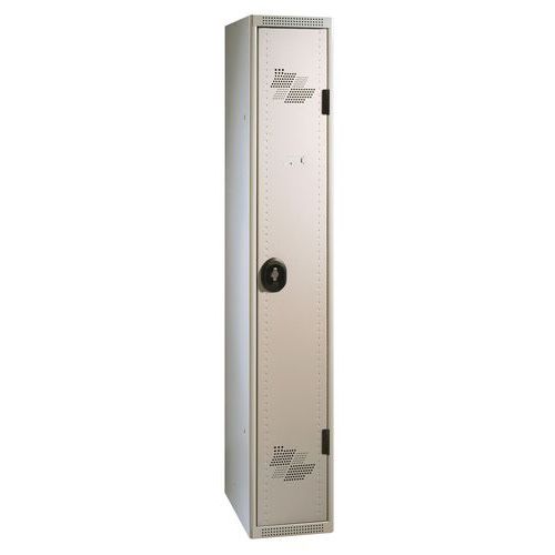 Szafy szatniowe Acial, składane, 1 przedział, 300 mm, zamek obrotowy - Szafa szatniowa Acial składana, 1 przedział, 300 mm, zamek obrotowy, szara/szar
