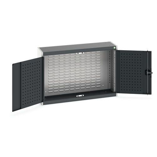 Szafki wiszące Bott Cubio z panelami perforowanymi - Szafka wisząca Bott Cubio, panel tylny z żaluzją, 70 x 105 x 32,5 cm, szaro-antracyt