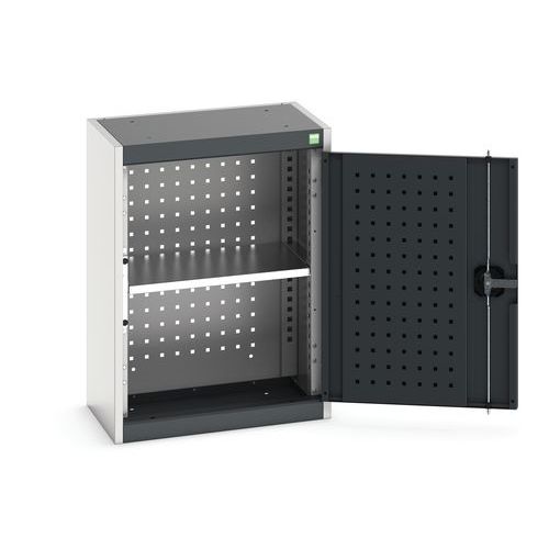 Szafki wiszące Bott Cubio z panelami perforowanymi, 1 półka - Szafki wiszące Bott Cubio z panelami perforowanymi, 1 półka, 70 x 52,5 x 32,5 cm, szaro-