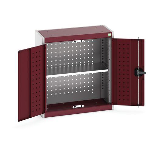 Szafki wiszące Bott Cubio z panelami perforowanymi, 1 półka - Szafki ścienne Bott Cubio z panelami perforowanymi, 1 półka, 70 x 65 x 32,5 cm, szaro-cz