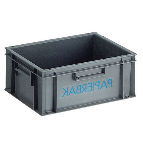 Pojemnik na papier, sortowanie odpadów – 18 l - Kosz do sortowania papieru szary 40 x 30 x 175