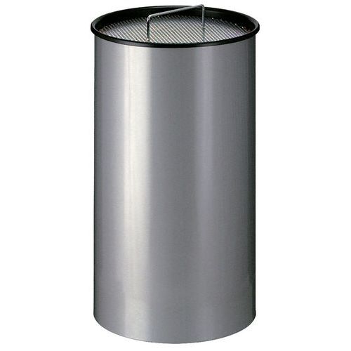 Okrągła popielniczka z piaskiem – 50 l - Szara aluminiowa popielniczka stojąca
