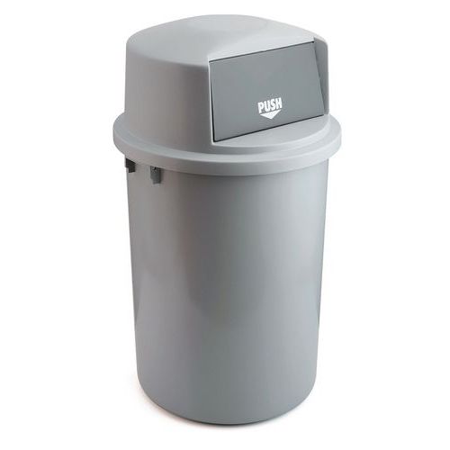 Plastikowy pojemnik z klapką – 126 l - Pojemnik z pokrywą 126 l klapa szary