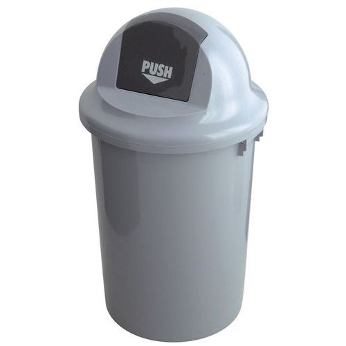 Plastikowy pojemnik z klapką – 60 l - Pojemnik z pokrywą 60 l klapa szary