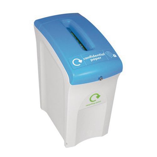 Pojemnik na dokumenty poufne Midi Envirobin 55 l – Vepabins - Kosz na papier MidiEnvirobin poufny 55 l szary/niebieski